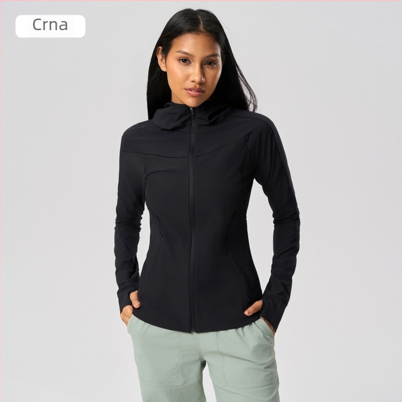 Ženska outdoor jakna s kapuljom, lagana, prozračna, brzo se suši, najlon, UV zaštita UPF50+