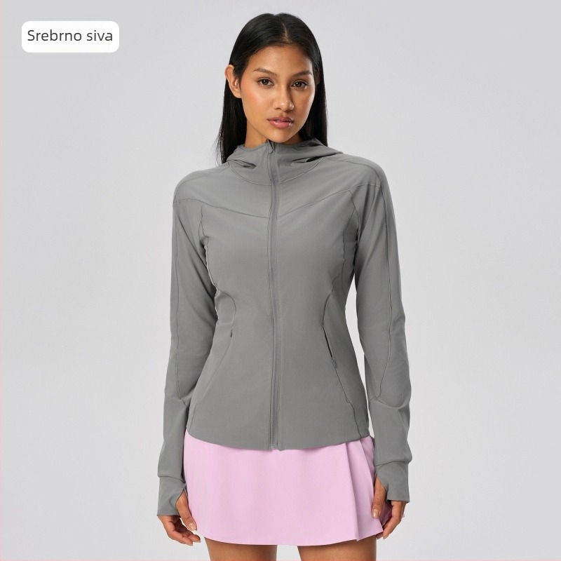 Ženska outdoor jakna s kapuljom, lagana, prozračna, brzo se suši, najlon, UV zaštita UPF50+