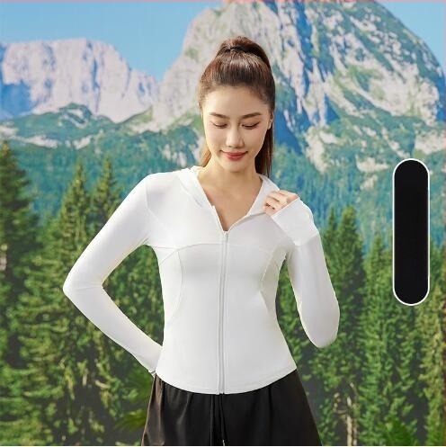Ženska lagana jakna za zaštitu od sunca UPF50+ s nylon-spandex smjesom, prednji zip, rukav s otvorom za palac, tanak materijal