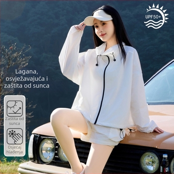 Ženska windbreaker s UPF50+ UV zaštita s Ice Silk materijalom, prozračna, brzo suši, uklanjanje vlage, za proljeće i jesen