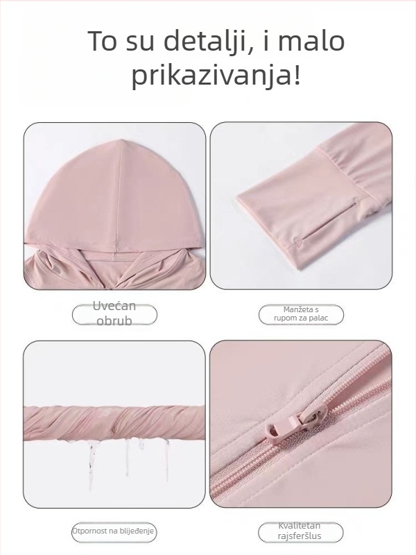 Vanjska windbreaker jakna s UV zaštitom 50+, brzo se suši, prozračna, najlonski materijal, kapuljača