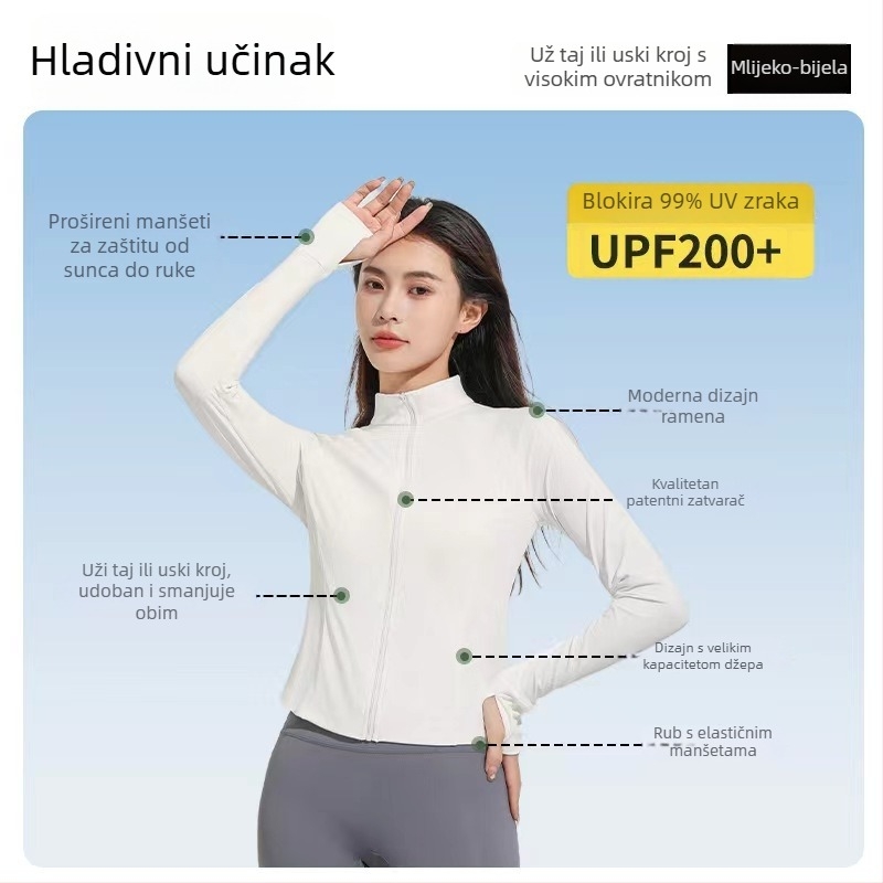 Vanjska windbreaker jakna s UV zaštitom 50+, brzo se suši, prozračna, najlonski materijal, kapuljača