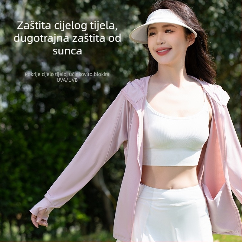 Unisex windbreaker s UV zaštitom UPF50+, kapuljača, prozračan poliester, za kampiranje i ribolov