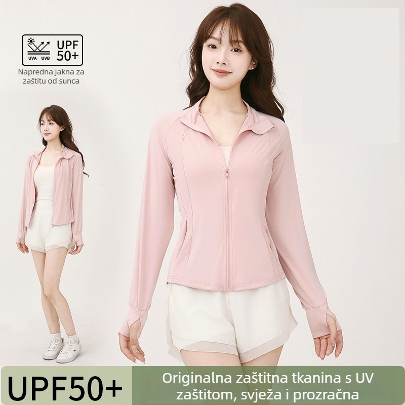 Ženska outdoor vjetrovka s UPF50+ UV zaštitom, poliester materijal, pogodna za ljeto, proljeće i jesen