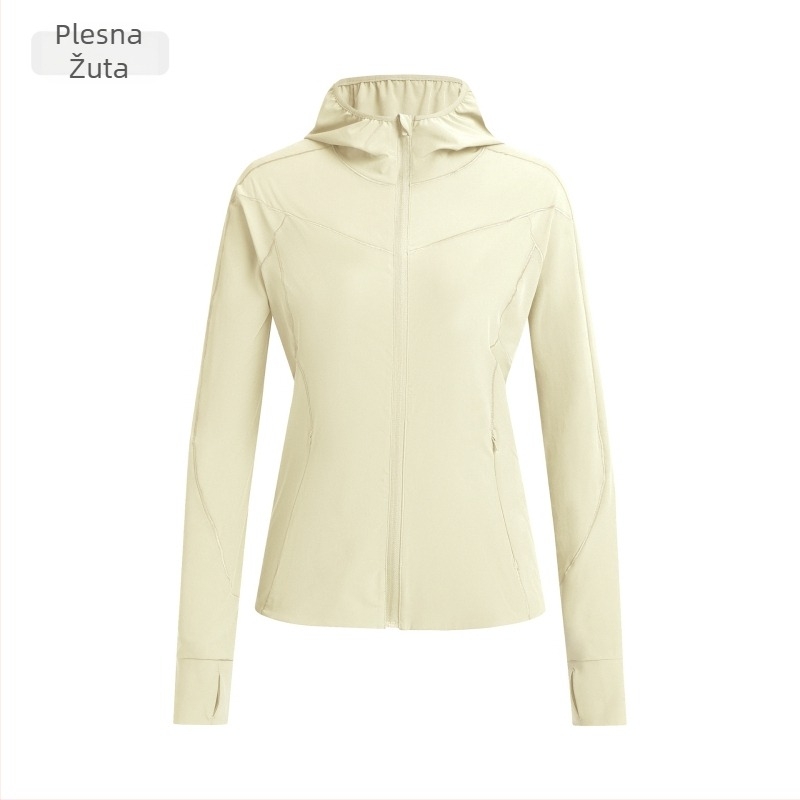 Ženska vanjska windbreaker jakna s kapuljačom; UPF50+ UV zaštita; brzo-sušeći, prozračni poliester