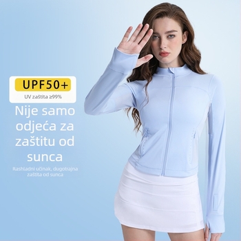 Lightewight Ženski UV zaštitni top – ljeto, uski kroj, kratki model, UPF50+, joga odjeća