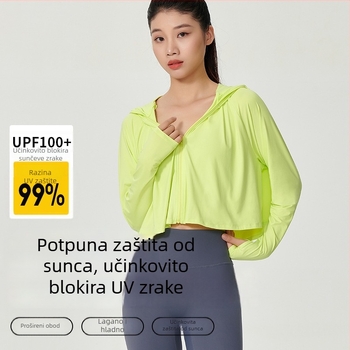 Ženska jakna s kapuljačom za zaštitu od sunca UPF50+, brzo sušeća, prozračna, odvodi vlagu