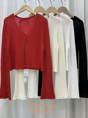 Ženski ljetni kardigan s UV zaštitom, lagani prozračni jaknički model, viskoza, imitacija lana, dugi rukavi, duljina 50-65 cm, UPF30+, ljeto 2025