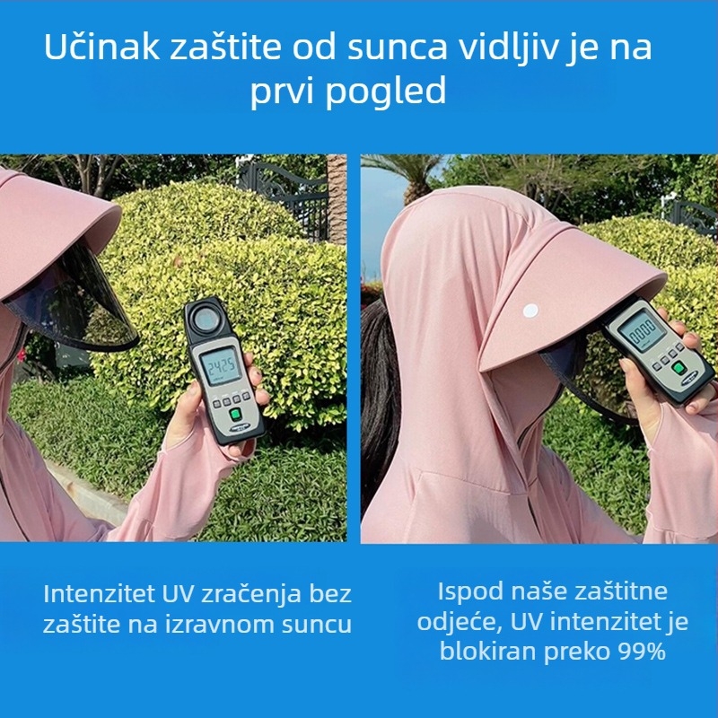 Ženski kardigan za zaštitu od sunca za ljeto, UV50+, Ice Silk, lagani vanjski kardigan sa zatvaračem