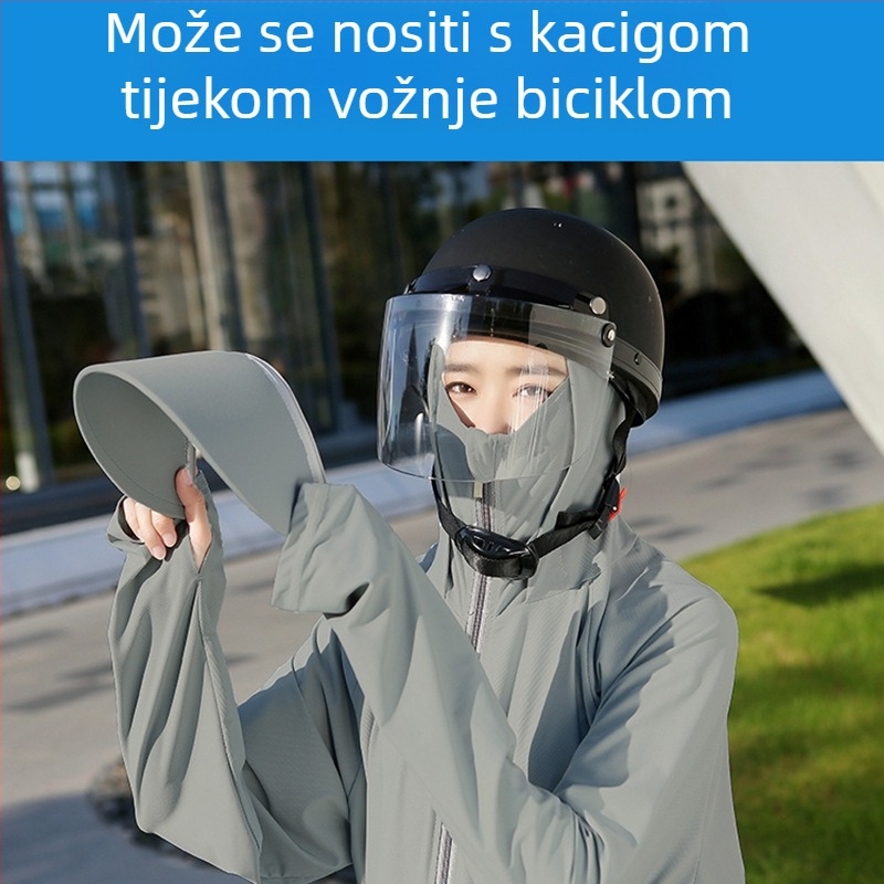 Ženski kardigan za zaštitu od sunca za ljeto, UV50+, Ice Silk, lagani vanjski kardigan sa zatvaračem