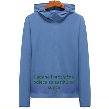 Dugi rukavi zaštitna jakna od sunca s geometrijskim uzorkom, slobodan kroj (93% poliester / 7% elastan, UPF30+, zatvarač, tanak)