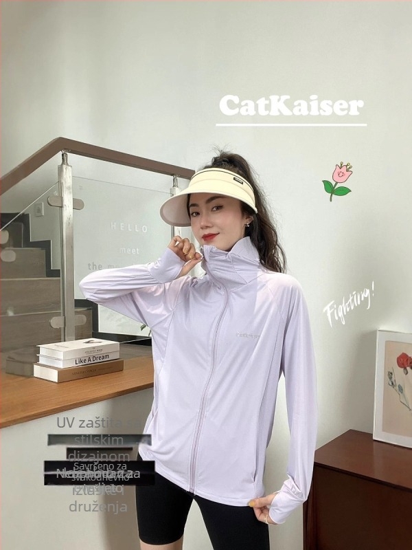 CatKaiser laka jakna s kapuljom za UV zaštitu, za ljeto, prozračni najlon, UPF50+