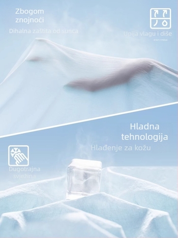 Vanjska windbreaker jakna s kapuljačom - lagana, brzo se sušeća ice silk tkanina, UV zaštita UPF50+, najlon tkanina, unisex