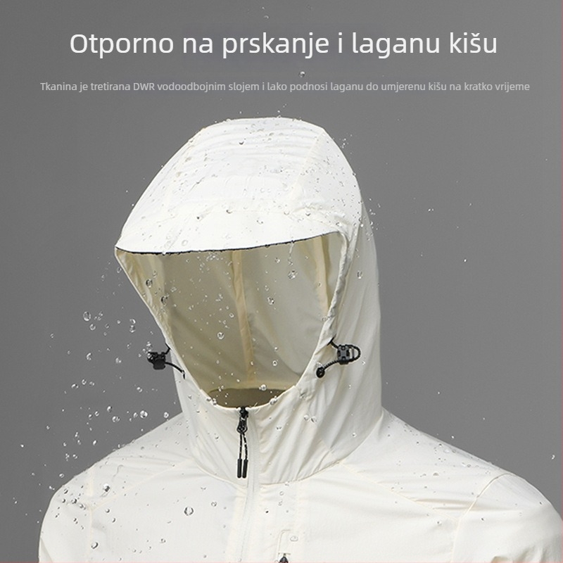 Unisex lagana ljetna jakna s UV zaštitom UPF50+, najlon, kapuljača, brzo se suši, za planinarenje, kampiranje i ribolov