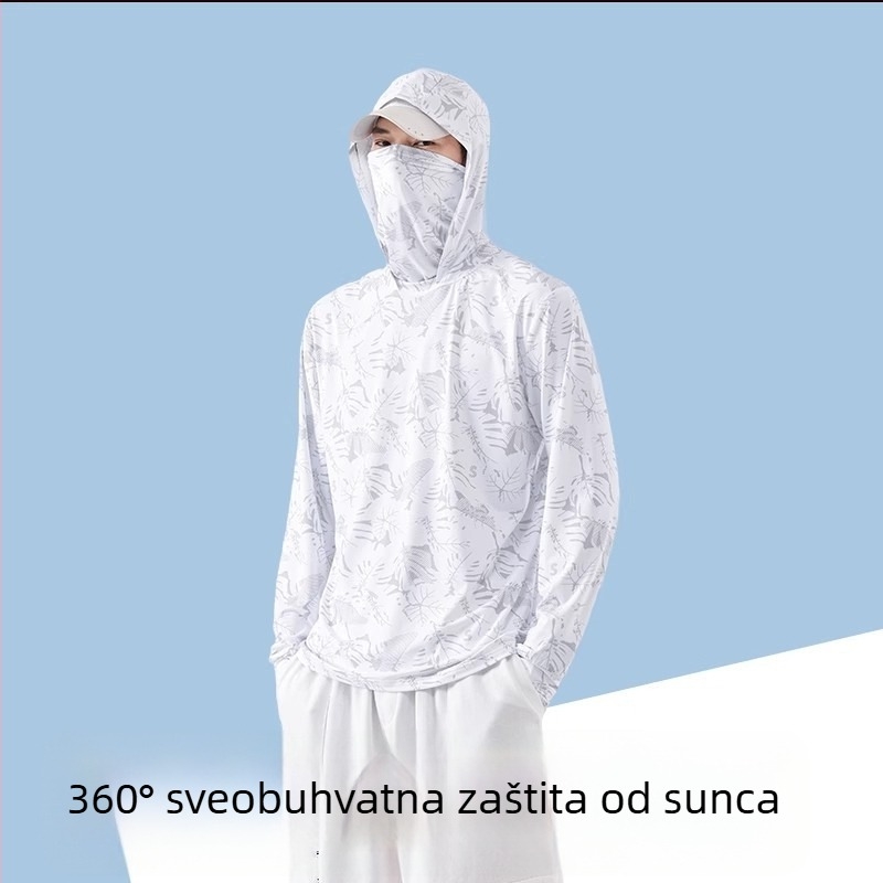 Majica za ribolov s UV zaštitom, ultratanka, s kapuljom, prozračna za vanjske aktivnosti