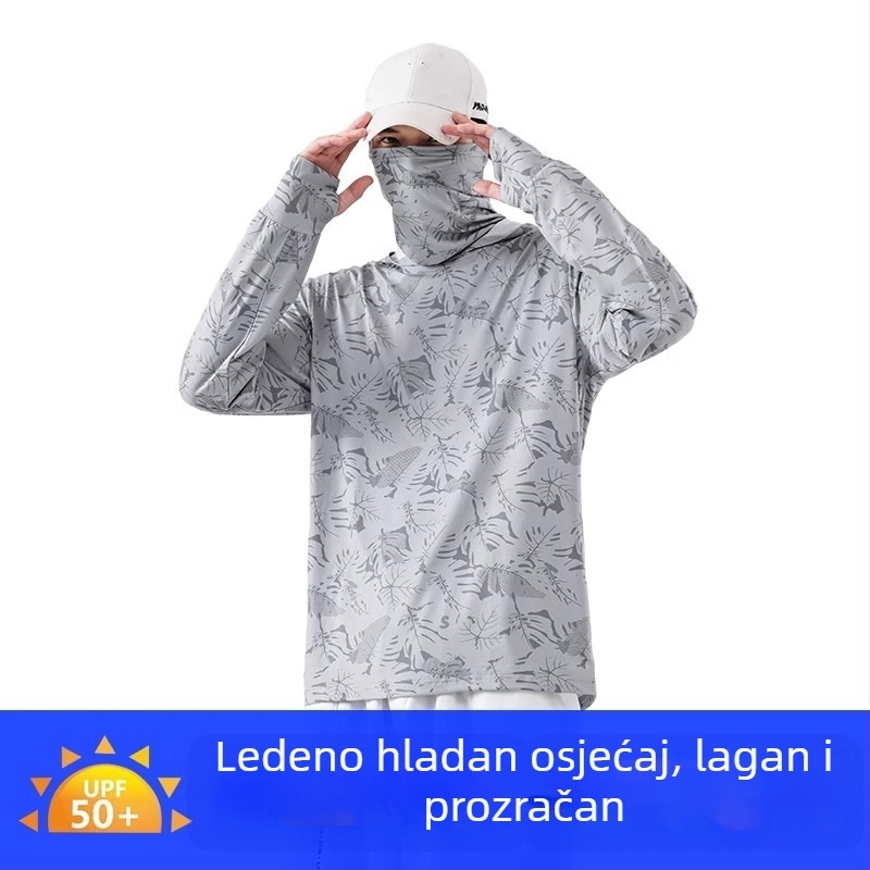 Majica za ribolov s UV zaštitom, ultratanka, s kapuljom, prozračna za vanjske aktivnosti
