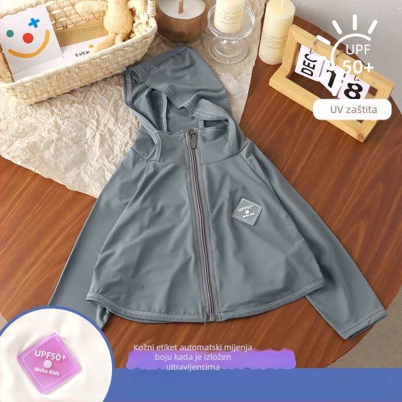 Dječje UV zaštitno majica UPF50+ Ice Silk, prozračna ljetna tkanina, batwing rukav, 7–12 godina, 95% poliester