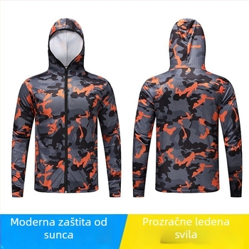 Ribolovna majica za zaštitu od sunca s kapuljačom — 100% poliester, prvoklasna mrežasta tkanina, ljeto, slobodna silueta