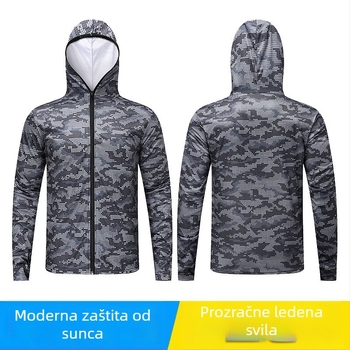Ribolovna majica za zaštitu od sunca s kapuljačom — 100% poliester, prvoklasna mrežasta tkanina, ljeto, slobodna silueta