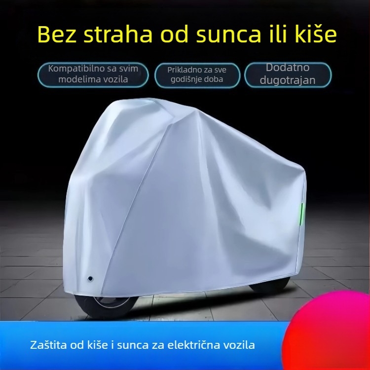 Pokrov za električno vozilo od Oxford tkanine, zaštita od sunca i kiše, univerzalno za motocikle i električne skutere, otpornost na vjetar.