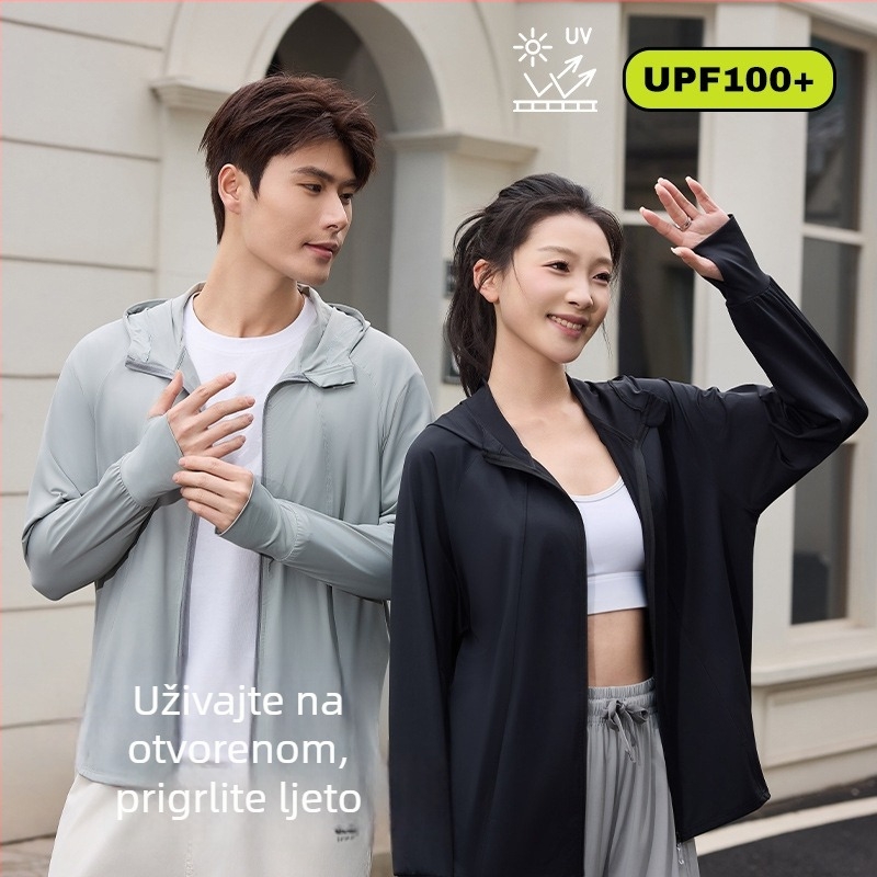 Vanjska vjetrovka, unisex, s kapuljom, UPF100+ zaštita od sunca, ljeto