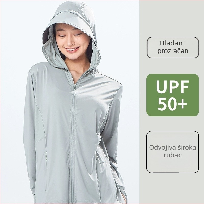 Unisex najlon jakna s kapuljom – UPF50+ UV zaštita, brzo sušenje, prozračna, za ribolov, vožnju bicikla i aktivnosti na otvorenom
