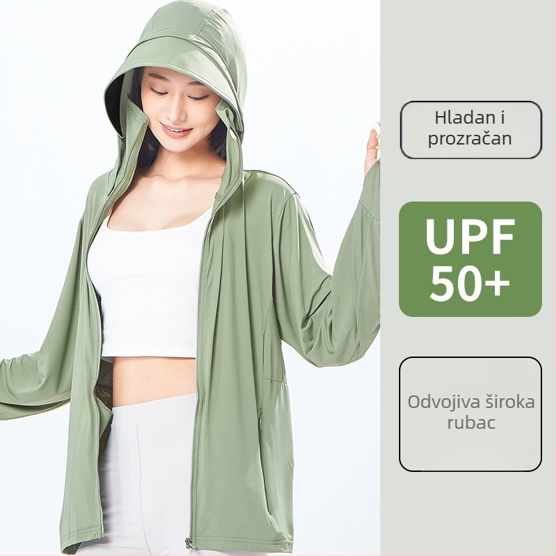 Unisex najlon jakna s kapuljom – UPF50+ UV zaštita, brzo sušenje, prozračna, za ribolov, vožnju bicikla i aktivnosti na otvorenom