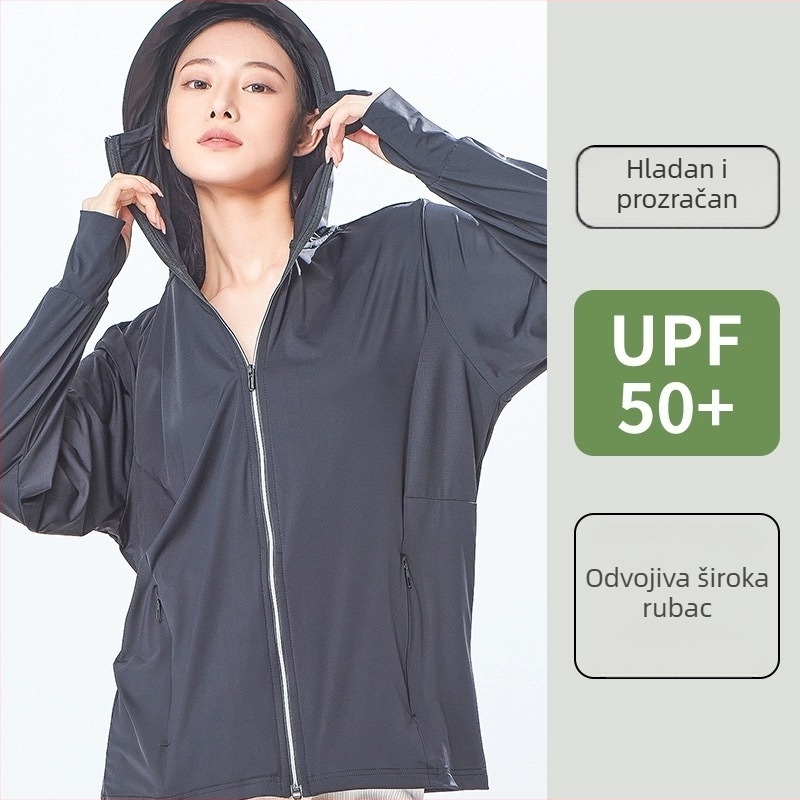 Unisex najlon jakna s kapuljom – UPF50+ UV zaštita, brzo sušenje, prozračna, za ribolov, vožnju bicikla i aktivnosti na otvorenom
