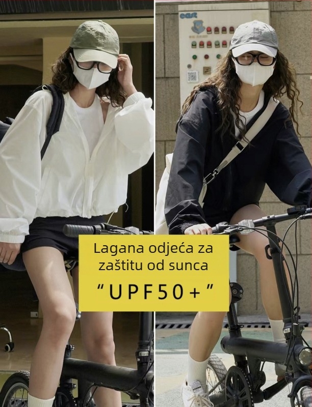 Najlon jakna s kapuljom, slobodan kroj, retro stil, 3D otisak, zatvarač