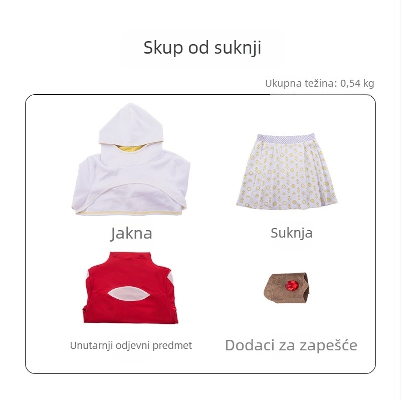 Cosplay kostim: Halloween zombie srednjoškolka Edie za scensku izvedbu, unisex, retro stil. Materijali: Chenille i Spandex, udio 30–50% za svaki. Proljeće 2025. Pogodno za uzrast 18–24.