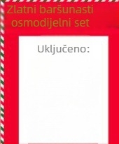 Kostim Djeda Božićnjaka od zlatnog baršuna, 70–80% poliester, unisex, za dob 18–24, pogodan za scenske izvedbe