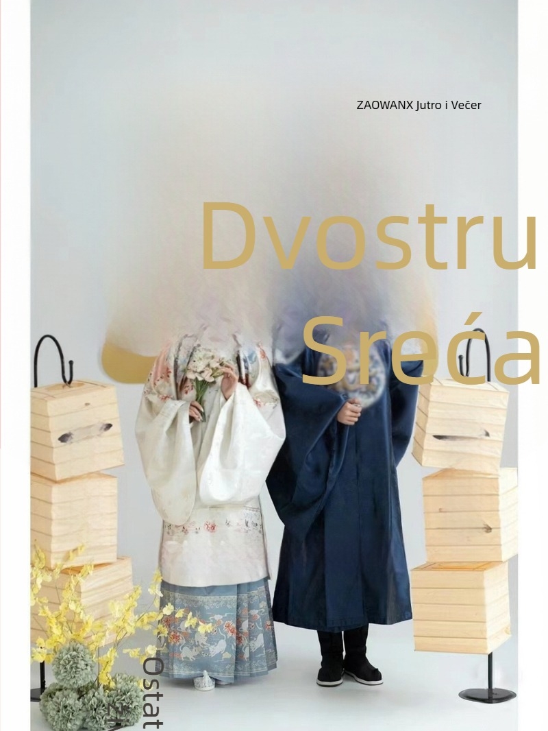 Hanfu za trudnoću za fotografiranje u studiju s Ming izvezom, unisex set za par, proljeće 2024