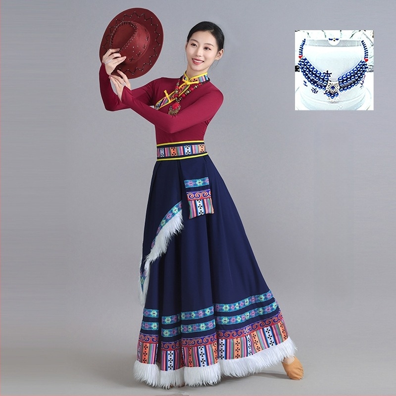 Ženski tibetanski plesni kostim - široka suknja za trening i natjecanje tibetanskog plesa