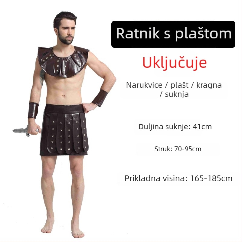 Halloween kostim: Egipatski, Grčki Gladiator, unisex odraslih, rimski/spartanski i samuraj stilovi; poliester tkanina; glavni sastav acetat vlakno ≥95%; izlazi proljeće 2023; pogodno za igre/ anime uloge.