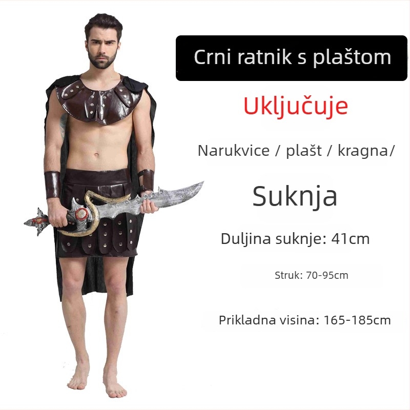 Halloween kostim: Egipatski, Grčki Gladiator, unisex odraslih, rimski/spartanski i samuraj stilovi; poliester tkanina; glavni sastav acetat vlakno ≥95%; izlazi proljeće 2023; pogodno za igre/ anime uloge.