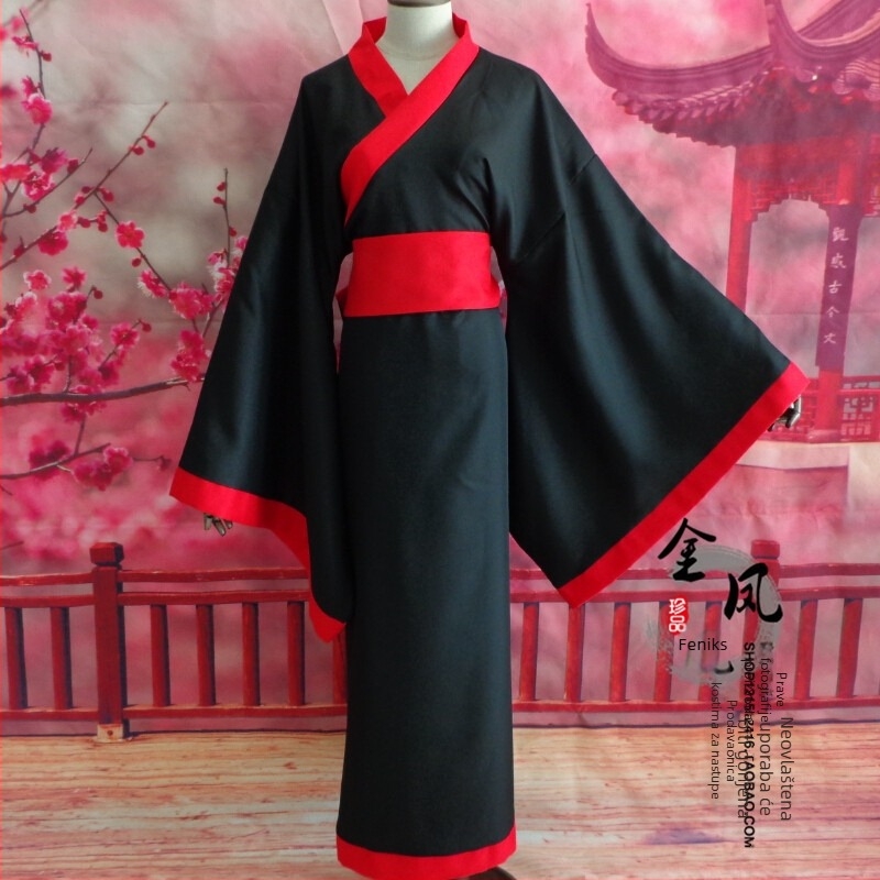 Drevno Hanfu unisex kostim za odrasle — poplin; glavni materijal: 70% akril, 20% laneno; podstava aramid 100%; prikladno za Hanfu nastupe i fotografiju; godišnja doba: ljeto, zima, proljeće, jesen