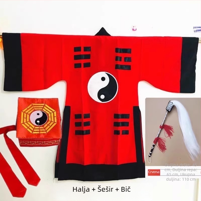 Halloween taoistička roba, taoistička odjeća, duga taoistička roba, drevni kostim, inspiriran Lin Zhengyingom, kostim za Tai Chi i Bagua nastup