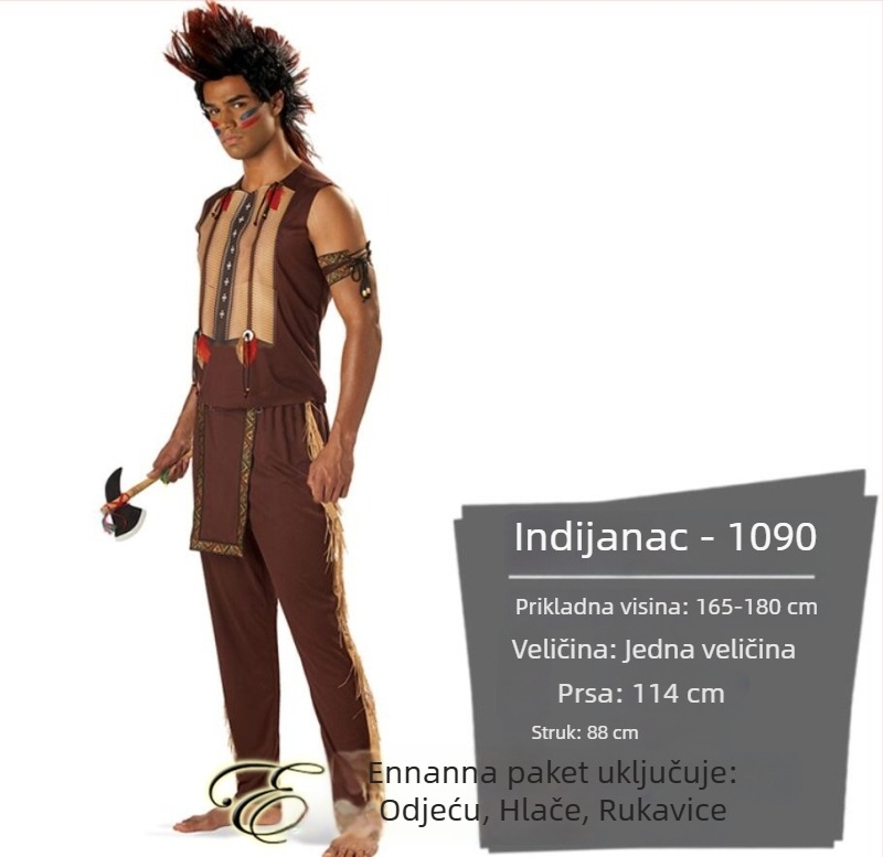 Aboridžinski američki kostim za žene — Halloween primitivan tribalni kostim, poliester materijal, jesen 2022, za pozornicu