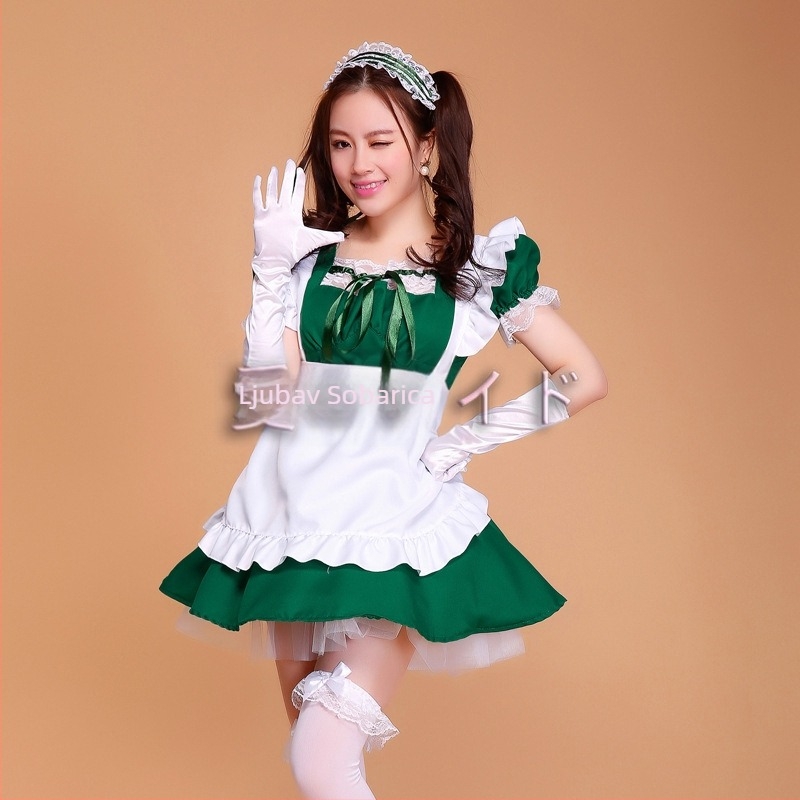 Maid cosplay kostim za žene, poliesterska tkanina, bez ovratnika, pogodan za anime igre uloge, uzrast 18–24.