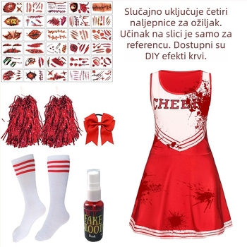 Vesice kostim za scensku izvedbu i cosplay navijačice, bez rukava, komplet, materijal milk silk, polyester + spandex, za žene 18–24 godina, jesen 2025