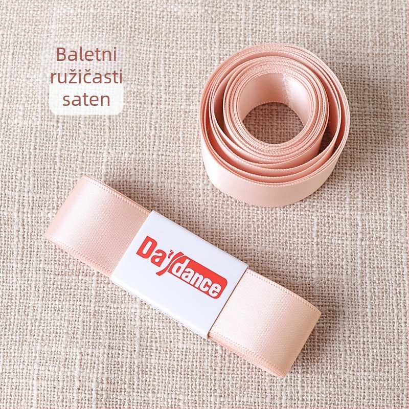 Baletne cipele za ples s nevidljivim trakama, profesionalne pointe cipele, ojačane elastične trake, duljina remena 35 cm