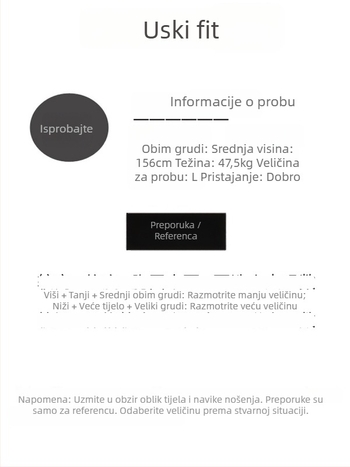 Ženska pamučna bazna majica s flis unutarnjom podstavom, okrugli izrez, dugi rukavi, silueta uska u području struka