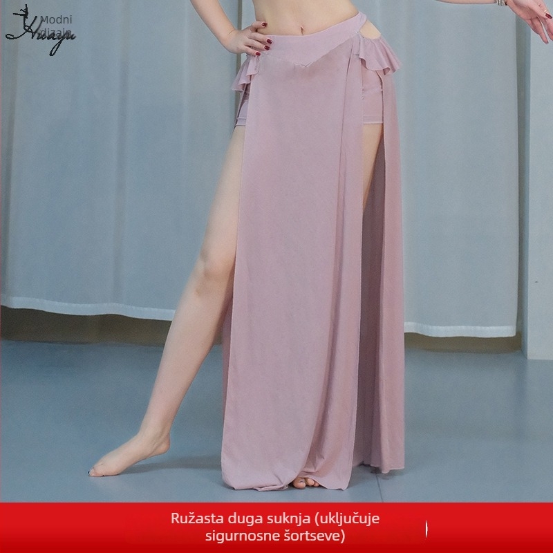 Kostim za belly dance: ispisana mreža, visoke elastičnosti imitirani brokat, glavna tkanina Spandex, za žene