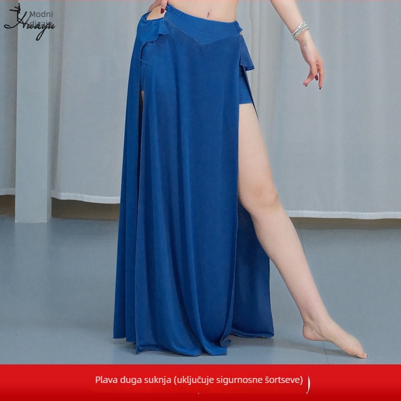 Kostim za belly dance: ispisana mreža, visoke elastičnosti imitirani brokat, glavna tkanina Spandex, za žene