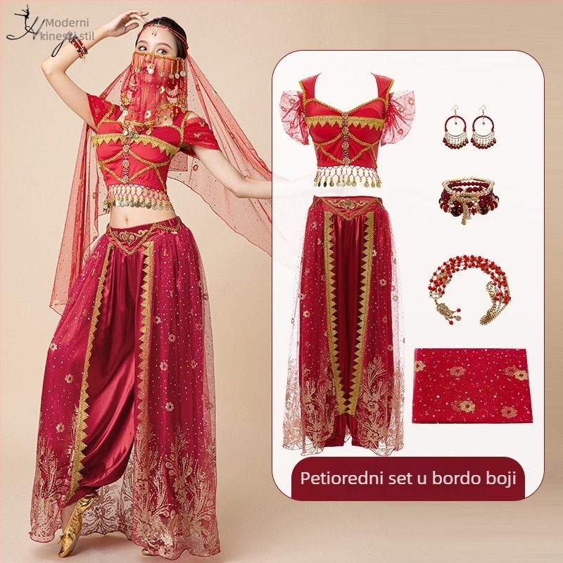 Kostim za belly dance za nastup, inspiriran Princezom Jasmine i Aladinom, cosplay set za odrasle