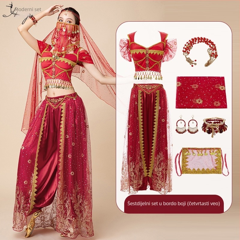 Kostim za belly dance za nastup, inspiriran Princezom Jasmine i Aladinom, cosplay set za odrasle
