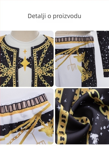Cosplay kostim za skupinu lovaca na demone, K-Pop inspirirani scenski izgled, Chenille materijal, Poliester 70–80%, Spandeks manje od 30%