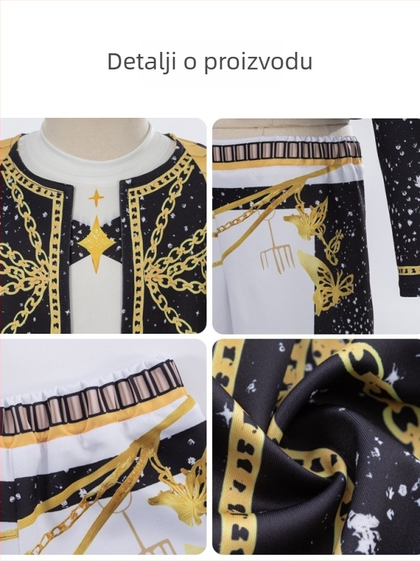 Cosplay kostim za skupinu lovaca na demone, K-Pop inspirirani scenski izgled, Chenille materijal, Poliester 70–80%, Spandeks manje od 30%