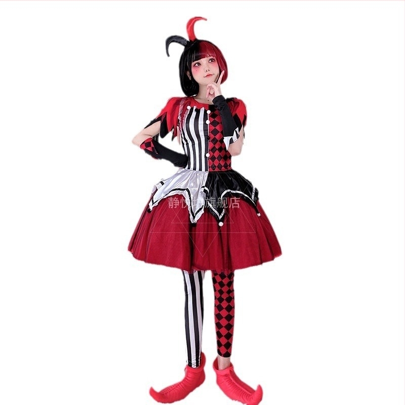 Halloween kostim: cirkusni duh klaun cosplay haljina za odrasle, scenski kostim