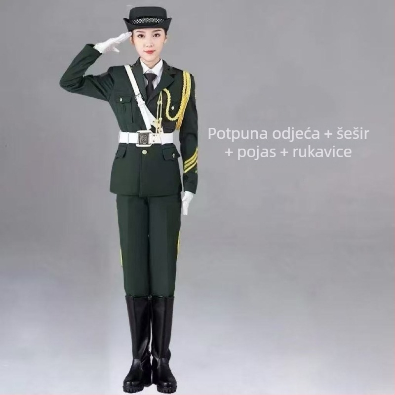Svečani set odjeće za stražu nacionalne zastave: učenička častna garda uniforma, uniforma nositelja zastave i kostim za bubnjaricu